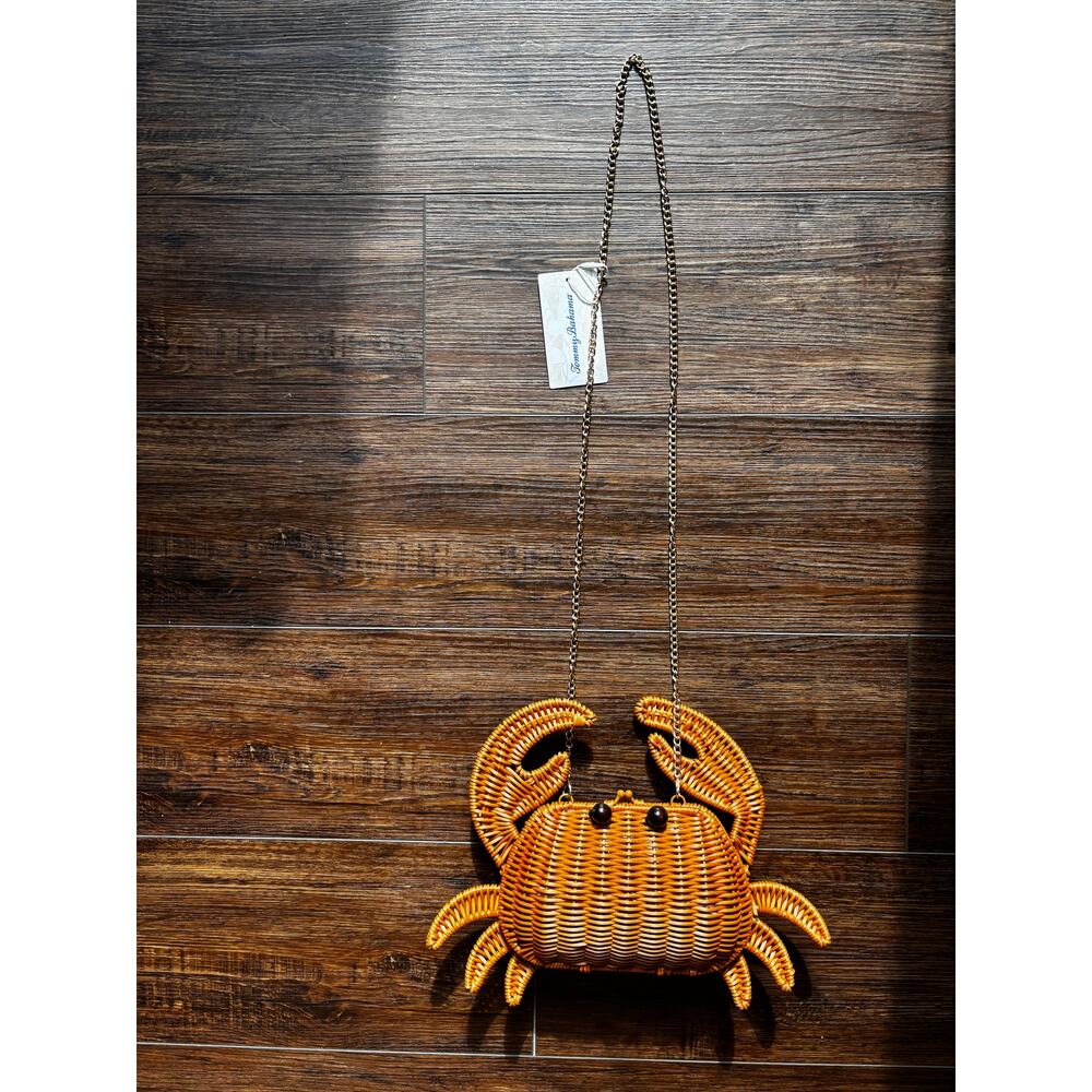 NWT Tommy Bahama Womens woven CrabShaped Wicker Handbag TikTok viral Coastal Fun - Picture 5 of 17